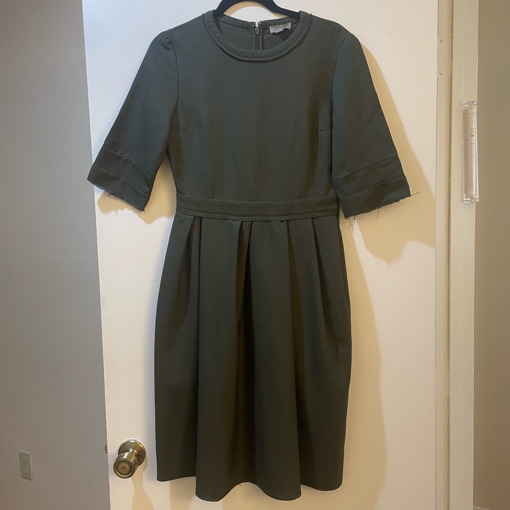 Cos Green waisted- knee length dress